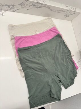 3-Pair Lululemon Boxer Shorts in Olive, Pink, and Cream